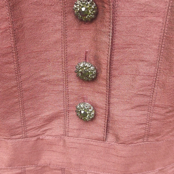 Anik Boutique Burgundy Formal Cocktail Dress Size 10, black lace at hem - Picture 3 of 8